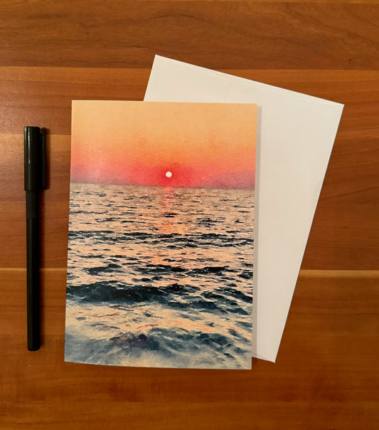 Sunset Over Cape Cod Bay Card